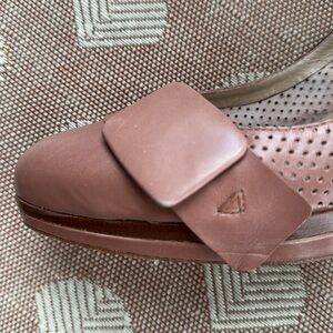 Genuine leather sling backs Nude color heel shoes Europe design Pura Lopez Spain